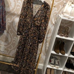 designer printed deep v maxi dress